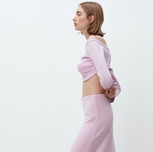 Soft Ruched Cardigan Zara Mauve - Picture 9 of 12